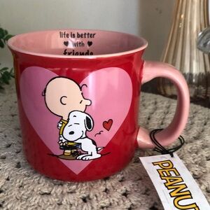 Peanuts Valentines Charlie Brown & Snoopy LIFE IS BETTER with FRIENDS Mug